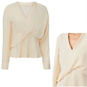Atlein drapey cream structured polished blouse
